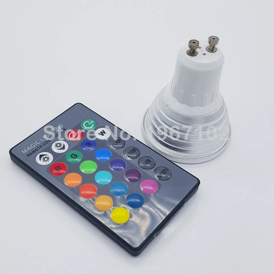 10 шт. RGB 16 Цвет 5 Вт GU10 AC85-265V Светодиодный прожектор лампы свет светодиодный светильник с 24key ИК пульт дистанционного управления светодиодный блистерная упаковка