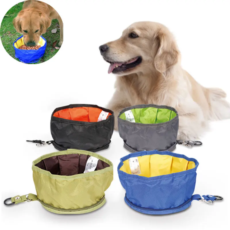 Dog Travel Bowl Foldable Dog WaterBowl Food Storage Bag Pet Snack Tray