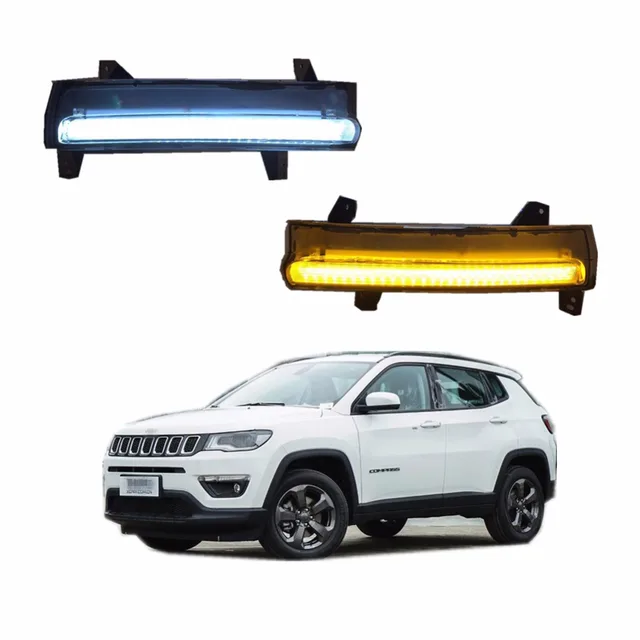 For Jeep Compass 2017 Car fog lamp LED Daytime Running Light DRL With