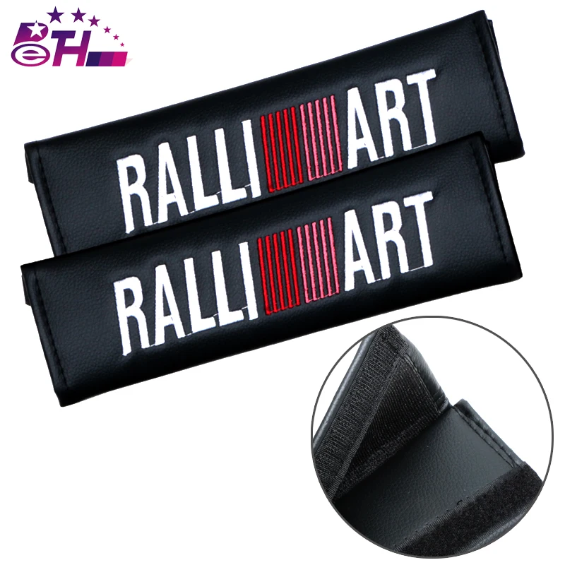 

2pcs/lot New Auto Seat Belt Cover Pure Car-Styling Case For lancer asx outlander pajero l200 mitsubishi RalliArt Car Styling