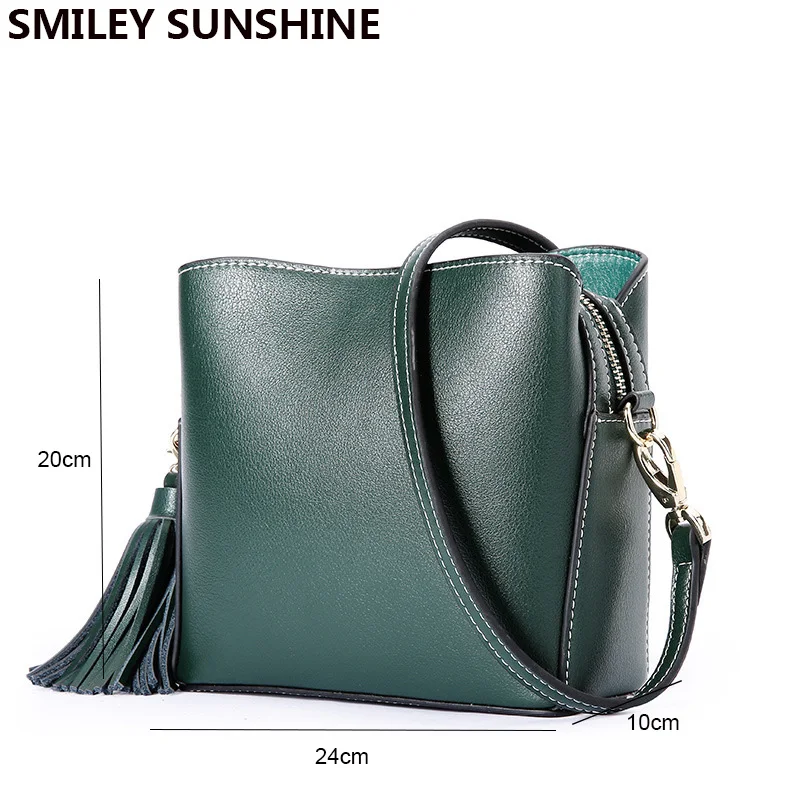 مبتسم الشمس النساء حقيقية الجلود الكتف حقيبة الإناث الأزياء حقيبة crossbody عارضة السيدات رسول الأعلى مقبض حقائب جديدة