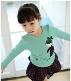 

2022 new Girl spring autumn Long sleeve T shirt Lovely printing kids Bottoming shirt baby clothes tops&tees Children's clothing