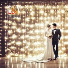 Ширина 3 м высота 4 м Светодиодные Огни мигалка комплект лампы занавески рождественские водонепроницаемые