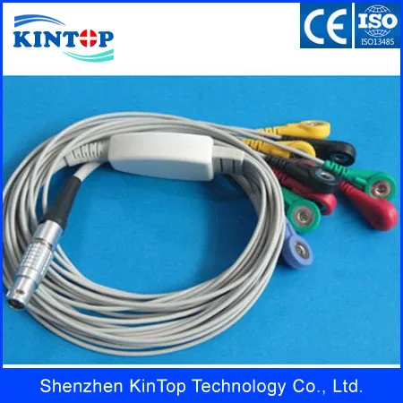 Landcom 10 Pin Telemetry 12 Channel ECG Holter Cable, 10 Leads IEC SNAP1