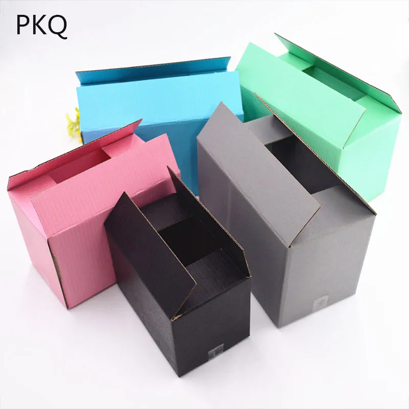 6 sizes Colorful corrugated mailer cardboard box for packaging 10pcs