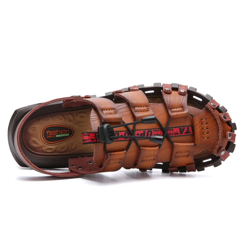 ZUNYU جديد الصيف الرجال الصنادل تنفس جلد الرجال صنادل شاطئ العلامة التجارية الرجال حذاء كاجوال مريح الانزلاق على عارضة رخيصة صندل