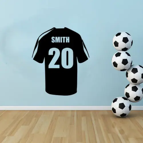 Name Personalized Football Soccer Shirt Wall Art Children Kids Sticker
