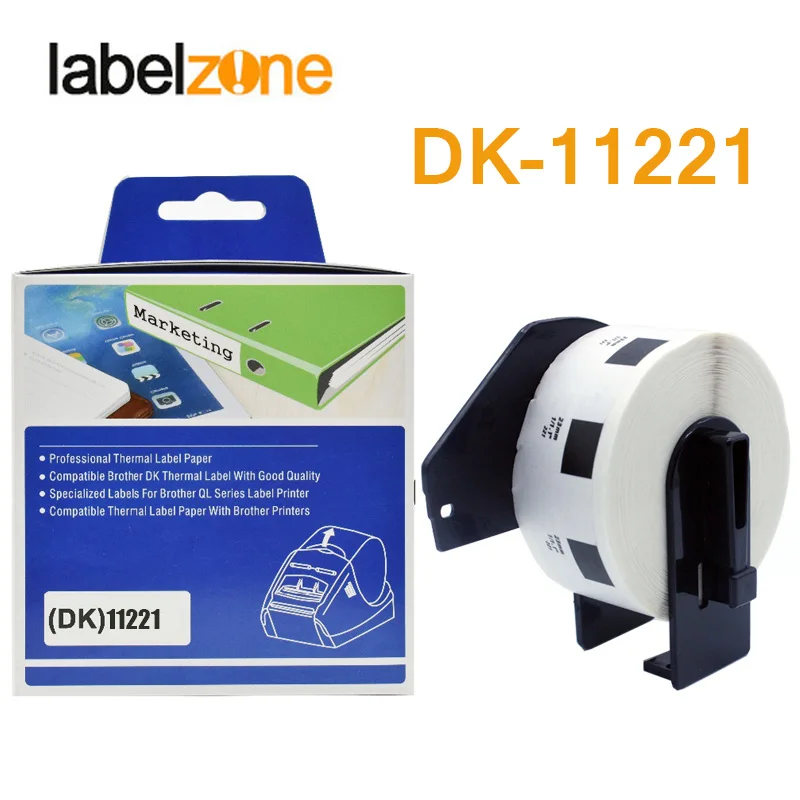 1Rolls DK-11221 23mm x Die-cut Thermal Paper Compatible for Brother Label Printer White DK11221 DK 221 | Компьютеры и офис