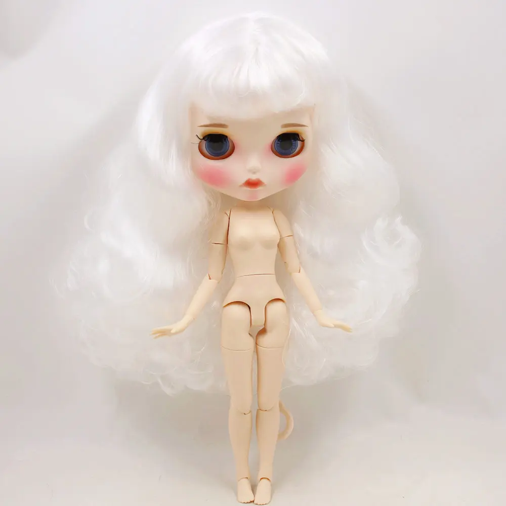 Neo Blythe Doll with White Hair, White Skin, Matte Pouty Face & Factory Jointed Body 4