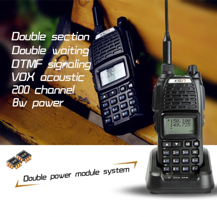 (2 шт.) KSUN UV68D Ham двухстороннее радио Walkie Talkie двухдиапазонный трансивер UHF/VHFDouble частота BUXUN X-68D (черный)