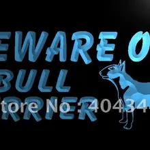 LB836-Остерегайтесь бультерьер собака Декор светодиодный знак неонового света