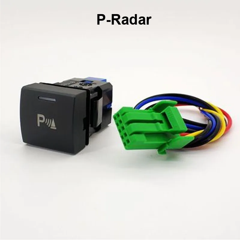 LED Spot Light Radar Parking Sensor Camera Recorder Monitor Fan P-Radar Switch Button Wire For Toyota Prado - Цвет: P-Radar