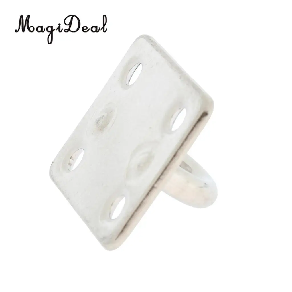 Heavy Duty 304 Stainless Steel Pad Eye Plates 5mm Square Base Staple Mooring Fitting for Marine Boat Sailboat Rigging