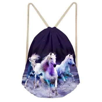 

Cool Crazy Horse Horse Printed Women Men Drawstrings Bags Fashion Softback Backpacks Students Boys Birls BookbagsSumka