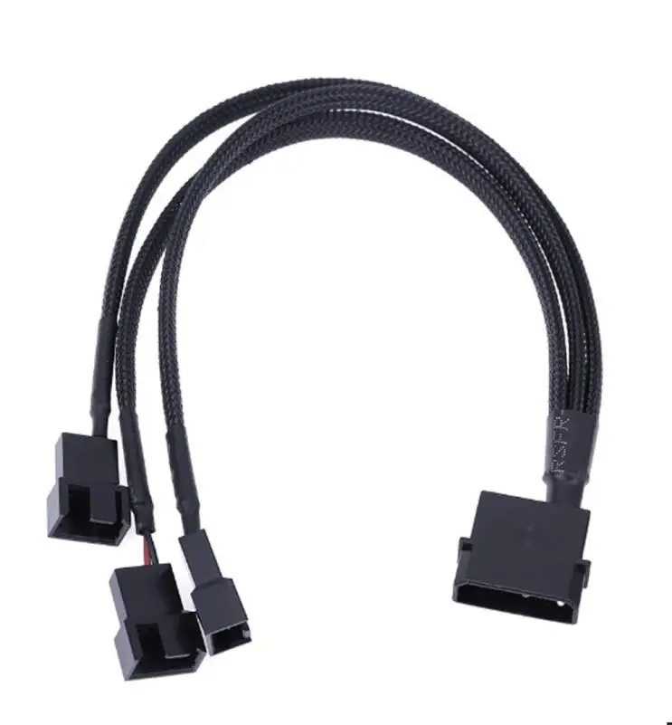 Del Molex 4 Pin To 3 x 3/4-pin 5v12v Usb Sleeved Dual Fan Power Adapter Cable 30cm Aug25 Dropship |