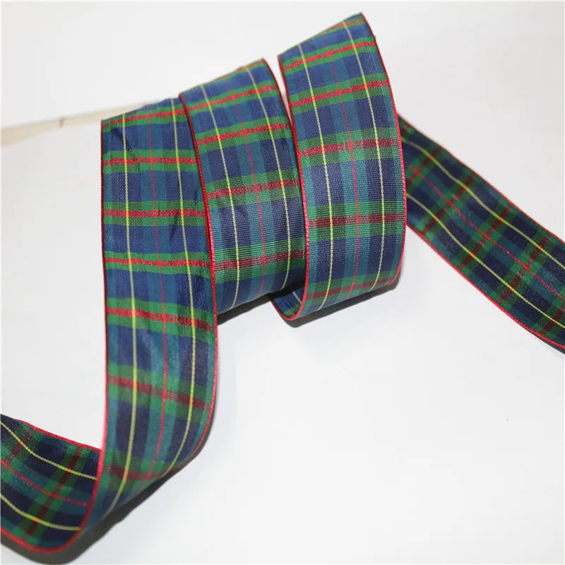 

9 16 25 38 mm Plaid Scottish Ribbon gift hair bows Tartan Gingham ribbon garments Accessories 50yard/color E129