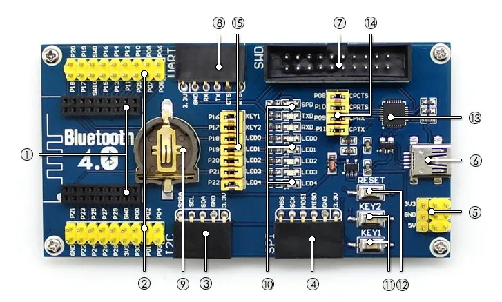 BLE4.0 Bluetooth NRF51822 модуль 2,4G Беспроводной Связь модуль материнской платы плата расширения Комплект