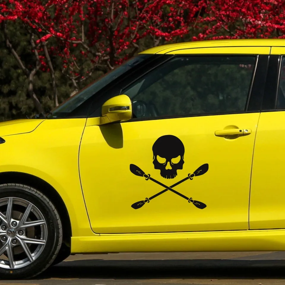 Cunymagos Kayak Fishing Skull Car Sticker Classic Fashion Decorative Auto Motorcycle Car Accessories Sticker Car Styling 1615CM (6)