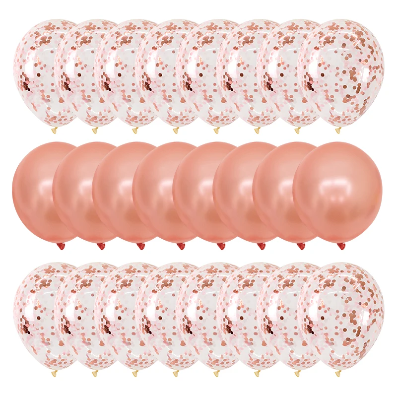 

20pcs/set Rose Gold Balloon Confetti Set Birthday Party Balloon Anniversary Wedding Balloon Decoration Gift for Wedding Guests