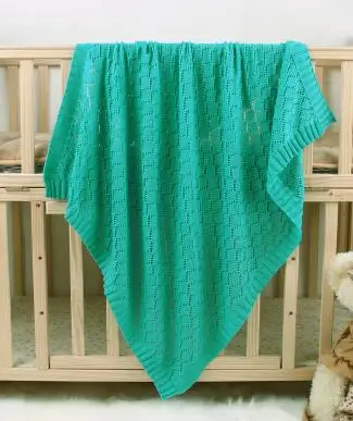 Одеяльца для новорожденных осеннее дышащее хлопковое муслиновое вязанная крючком Детская Одеяло обертывание постельные принадлежности диван коляска одеяло - Цвет: 82W391 Green