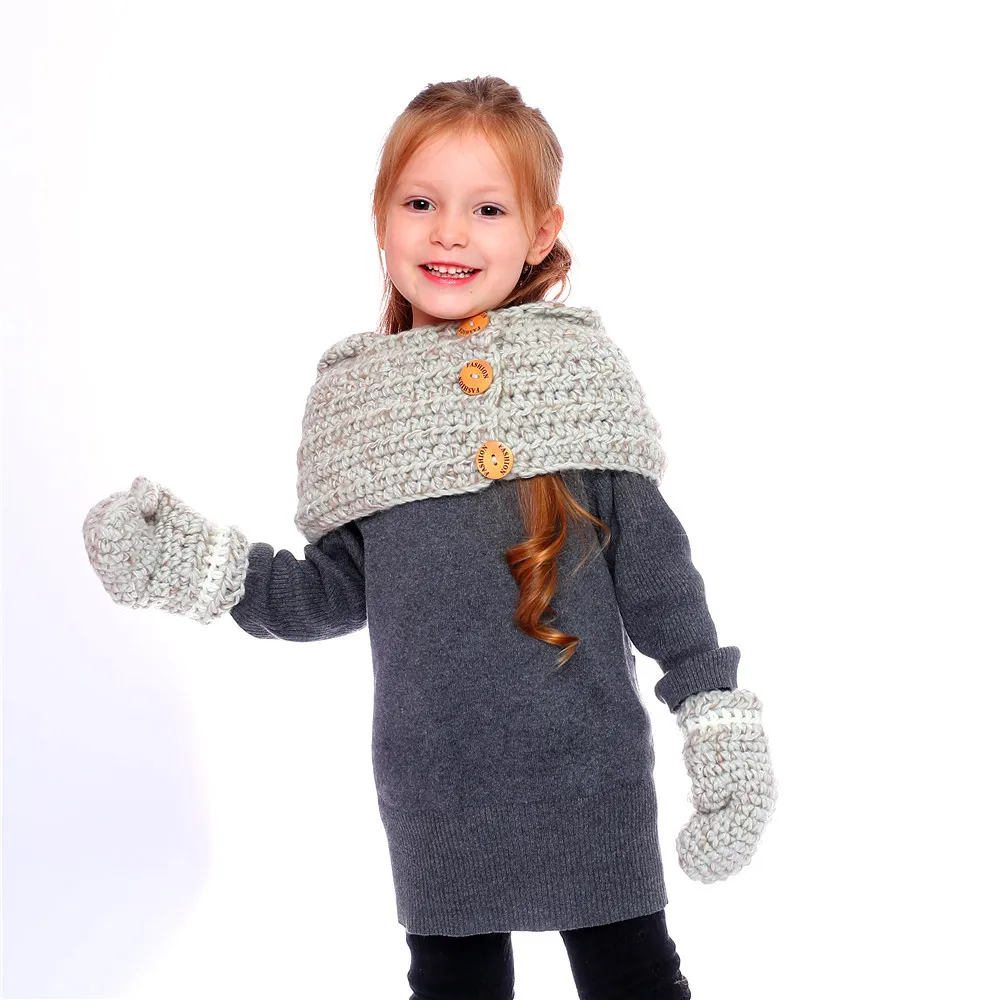Cute cartoon children's handmade crochet hat elk knit hat warm scarf gloves hat elk cape cap