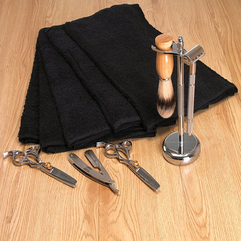 Turetrip 35X75 см черное полотенце хлопок полотенце для волос для салона отбеливатель безопасное Спортивное мягкое полотенце для рук Впитывающее быстросохнущее полотенце набор