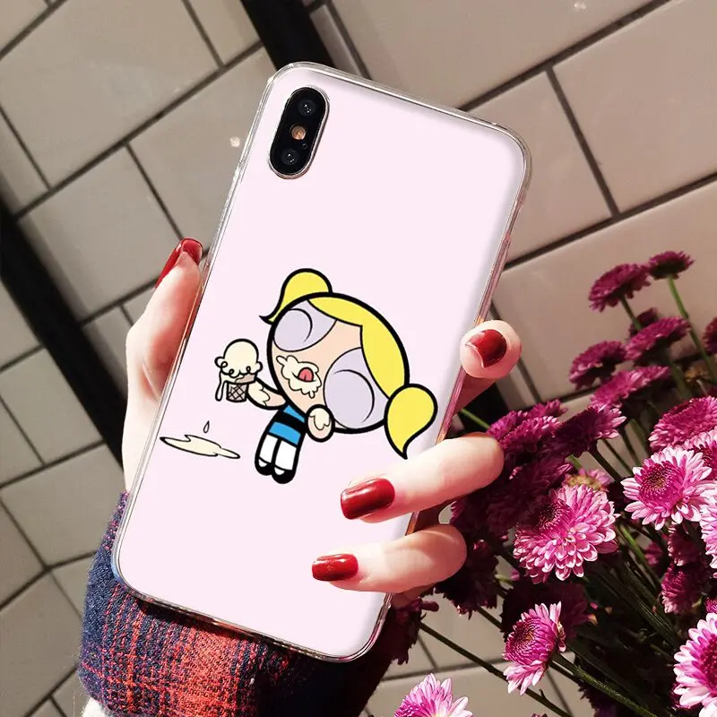 Yinuoda супер милый Powerpuff Girls Мягкий силиконовый чехол для телефона для Apple iPhone 8 7 6 6S Plus X XS MAX 5 5S SE XR мобильных телефонов