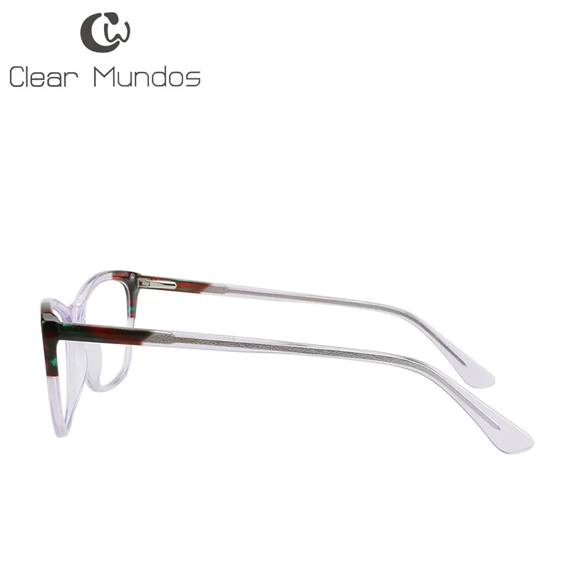 Прозрачные винтажные женские очки, ацетатная оправа, высокое качество, гибкие очки "кошачий глаз", без рецепта, очки для# P6080