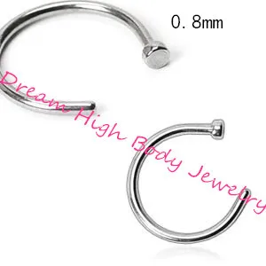 חדש האף חישוק טבעת כירורגי פלדת גבות האף הרבעה סחוס טבעת חישוק Stud שונים גדלים רגיל דק קטן 0.8mm 8mm 20G 10