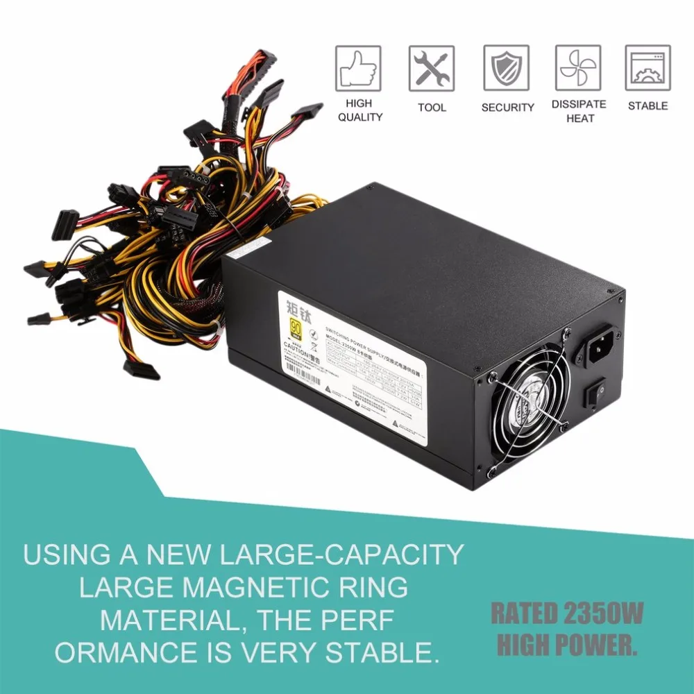 2350W BTB mine dedicated power Efficient Power Supply For Eth Rig Ethereum Coin Mining Miner Dedicated Machine with Cooling Fan