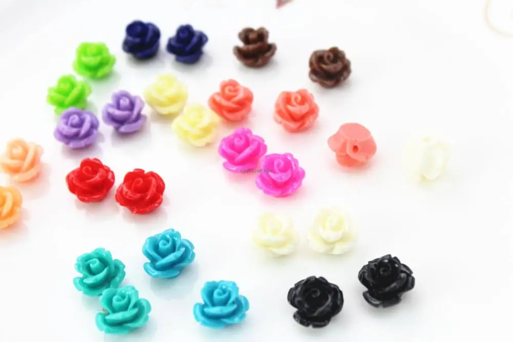 300 шт. разные цвета маленькая Роза с отверстиями|diy mix|beads diybeads beads |