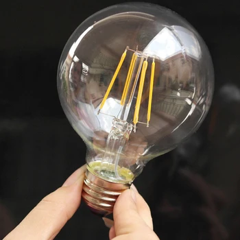 

Retro style glass LED light source 2W G80 filament light bulb romantic filament Warm White light E27 Interface