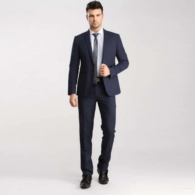 2017 Custom Made Navy Blue Elegant Wedding Suits For Men Slim Fit 2017 Custom Made Navy Blue Elegant Wedding Suits For Men Slim Fit Mens Evening Party Wear