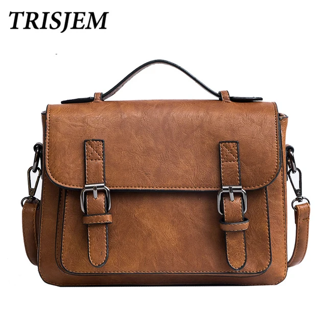 Trisjem famous brands leather bag vintage handbags women tote bag ...