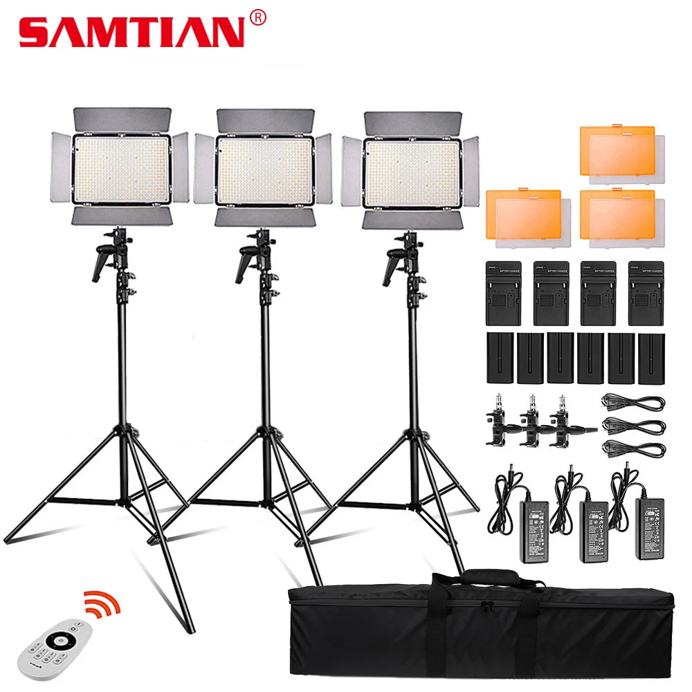 SAMTIAN 3 комплекта TL 600S Светодиодная лампа для видеосъемки 3200/5600K CRI95 студийная