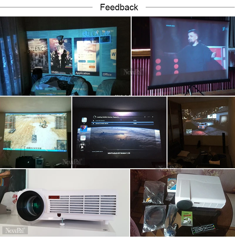 CLEARANCE SALE Android Projector 3D Full HD WiFi 4K Overhead Projector LED 3500Lumen Video Beamer with free 3D Glasses LED96