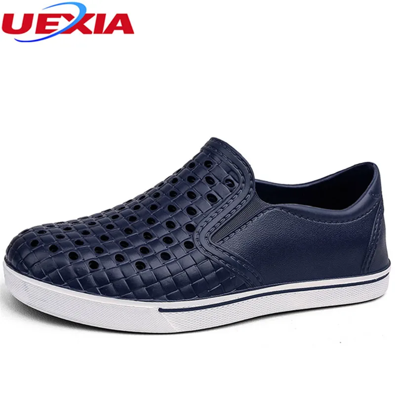 

UEXIA Comfortable Men's Sandals Slip On Garden Clogs Pool Beach Water Hollow Shoes For Men Casual Work Medical Breathable Light