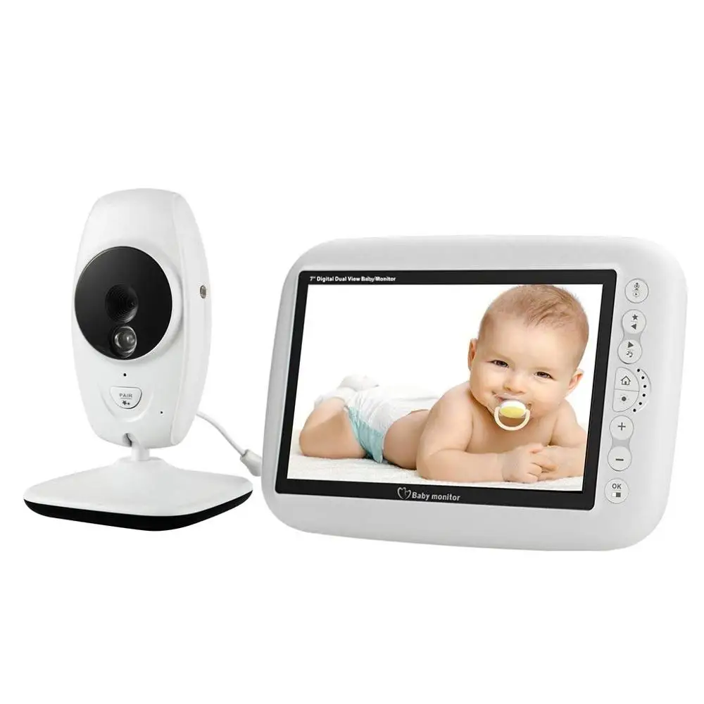 

870 baby monitor with 7 inch monitor IR Night Light Vision Video Intercom 4 Lullabies Temperature Monitor Feeding Alarm