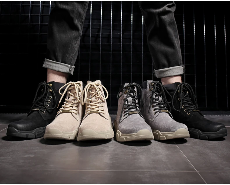 Winter Shoes Mens Combat Boots' Army Casual Motorcycle Ankle Boots Men's Lace-up Military Boots Tactical Desert Boot For Men New (4)