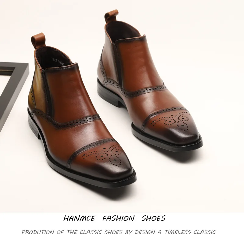 NPEZKGC/Мужские ботинки в британском ретро-стиле; Мужские ботинки в байкерском стиле из натуральной кожи; повседневная обувь; модные мужские ботинки высокого качества с пряжкой