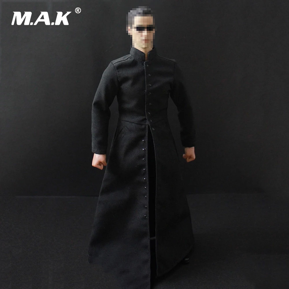 Масштаб 1/6 Мужская одежда матрица 1:6 Нео Кеану черные пальто костюмы и обувь для