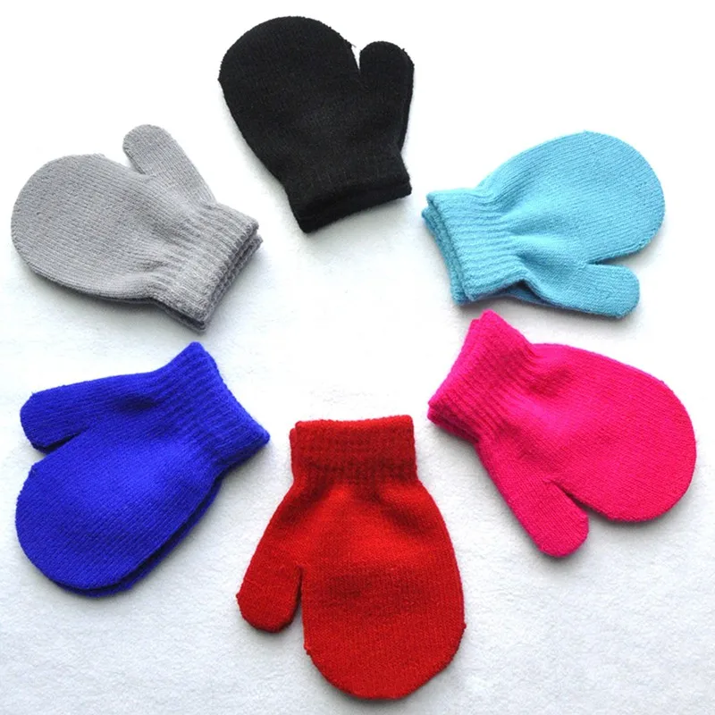 

Children Kids Knitting Warm Soft Gloves Kids Boys Girls Candy Colors Mittens Unisex Cute