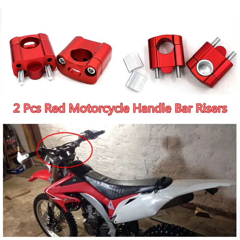 

Red Universal 22mm/28mm Motorcycle Handlebar Handle Fat Bar Risers With Gaskets Mount Clamps Risers