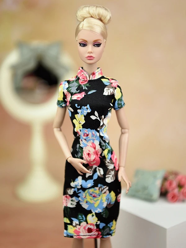 Аксессуары для куклы ручной работы платье Одежда для куклы Барби Чонсам китайское платье Vestido Qipao вечерние платья для Blythe 1/6