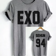 Рубашка EXO спереди SeHun 94 футболка с буквенным принтом модная футболка забавная Повседневная Хлопковая женская футболка эстетическая
