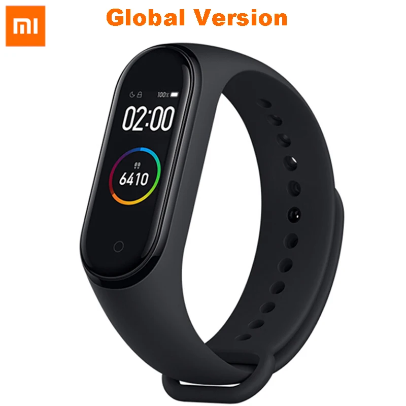 Xiaomi mi смарт-браслет 4, 3 цвета, AMOLED экран, mi Band 4, смарт-браслет, фитнес-браслет, Bluetooth, спортивный водонепроницаемый смарт-браслет - Цвет: Global version