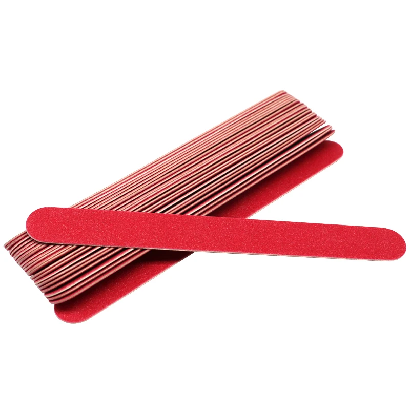 25 шт. красные деревянные пилочки для ногтей, одноразовые шлифовальные пилки, ультратонкие бафы для ногтей, педикюр, инструменты для ухода за маникюром, limas para manicura