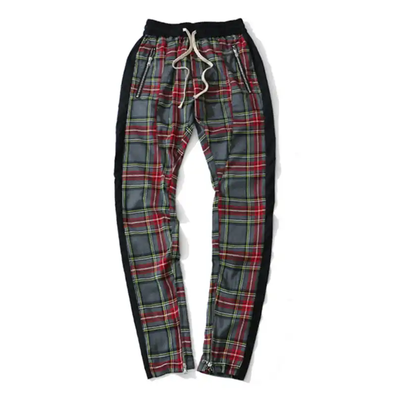 men plaid skinny jeans