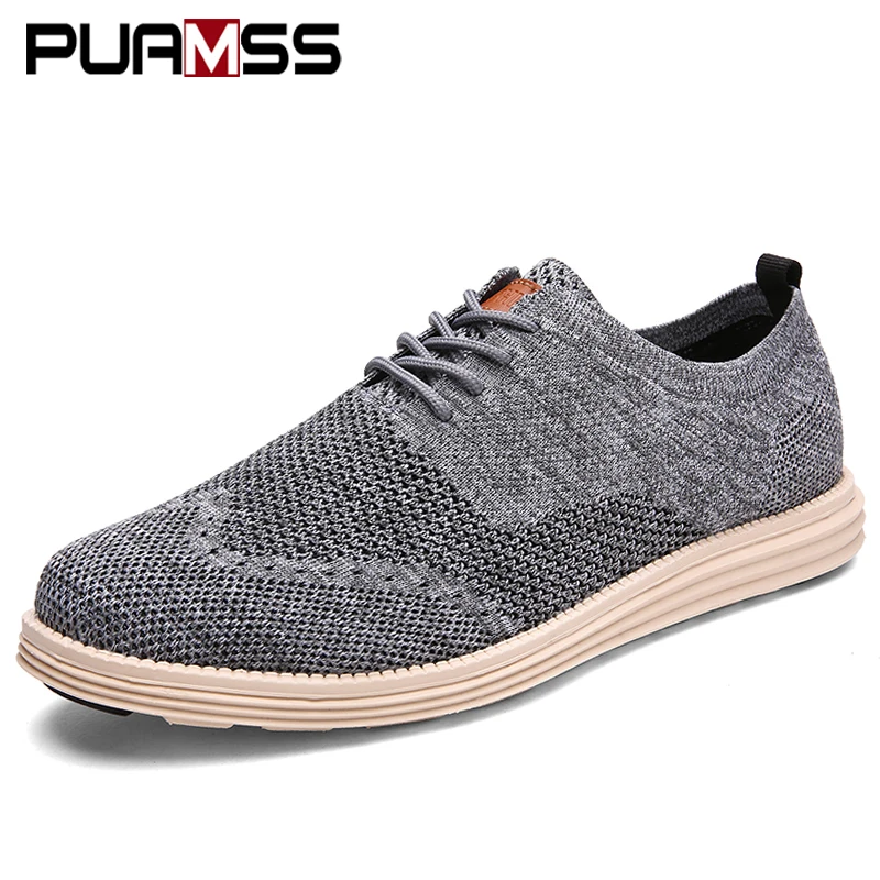 Comprar Nuevos zapatos casuales para hombres, zapatos formales de cuero calado, tejidas, talladas, Oxfords, zapatos de vestir para boda, zapatos transpirables ligeros para hombres