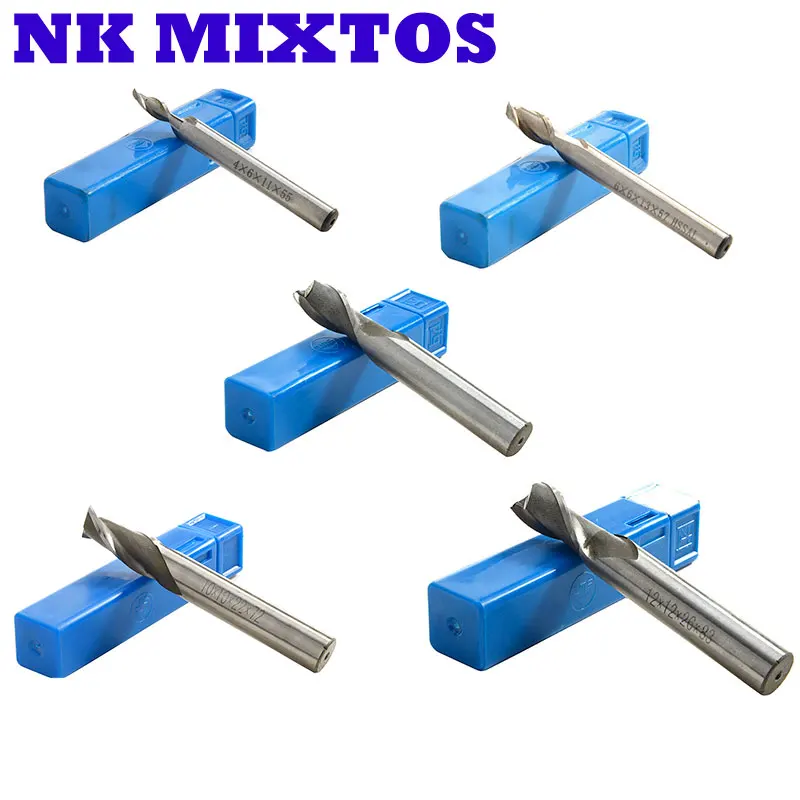 

5pcs/set 4-12mm Carbide Double Two 2 Flute End Mill Cutter Spiral Bits Router CNC HSS-AL Drilling Woodworking Electrical